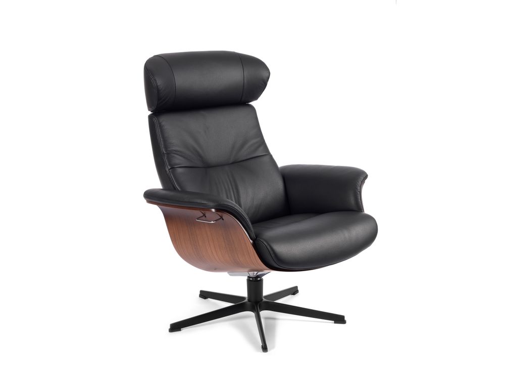 Relaxzetel TIMEOUT hoge rug - Zwart/walnoot CFM-20-000036-30-FBWZ