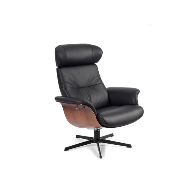 Relaxzetel TIMEOUT hoge rug - Zwart/walnoot