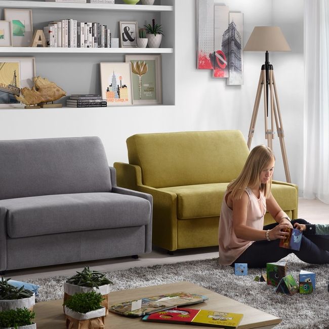 Zetelbed EMANTI met pocketverenmatras - Dolfijn