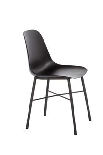 Kuipstoel CLOE in ashgrey kunststof met zwarte metalen poten.