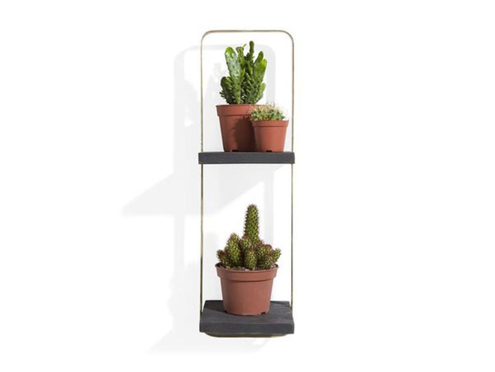 Wandplank ROSETTA - Zwart/Goud CCM 40507-ZWA