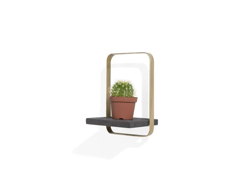 Wandplank ROSETTA - Zwart/Goud CCM 40508-ZWA