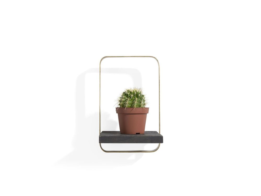 Wandplank ROSETTA - Zwart/Goud CCM 40508-ZWA