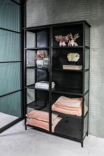 Kast Vitrine ELINA - Zwart PEM 689289