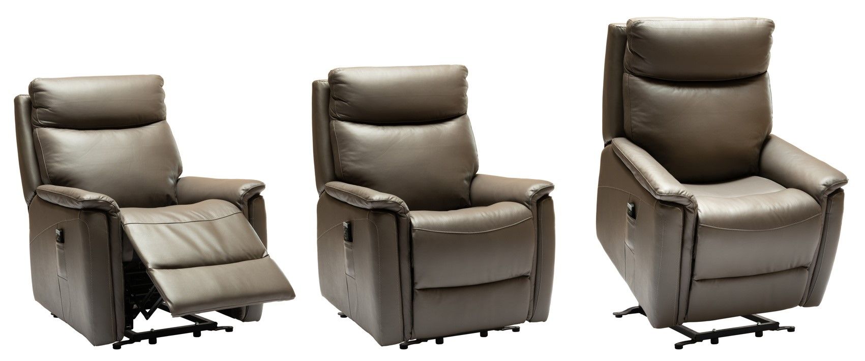 Elektrische relax met lift REMY - Leder Atoma grij