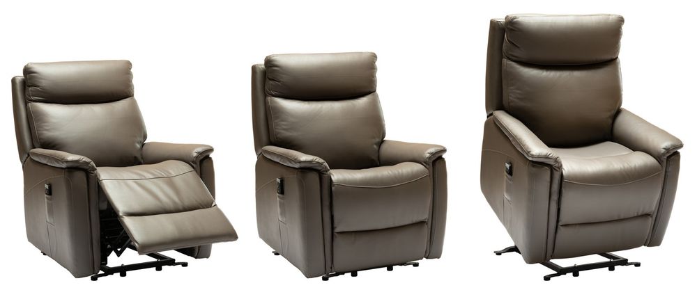 Elektrische relax met lift REMY - Leder Atoma grij DEZ RE RXE