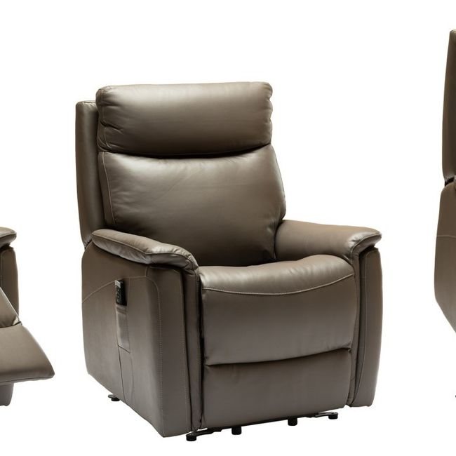 Elektrische relax met lift REMY - Leder Atoma grij