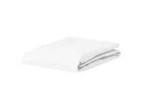 Wit percale hoeslaken, gevouwen.