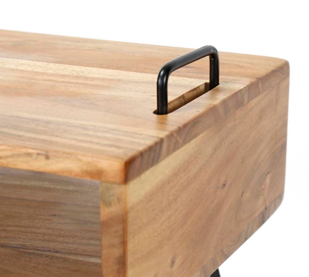 Nachtkastje QUADRO - Massief acaciahout ZLS 2332