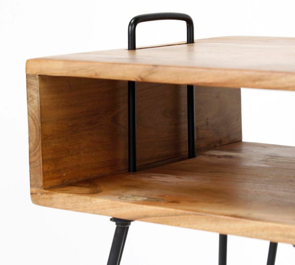 Nachtkastje QUADRO - Massief acaciahout ZLS 2332