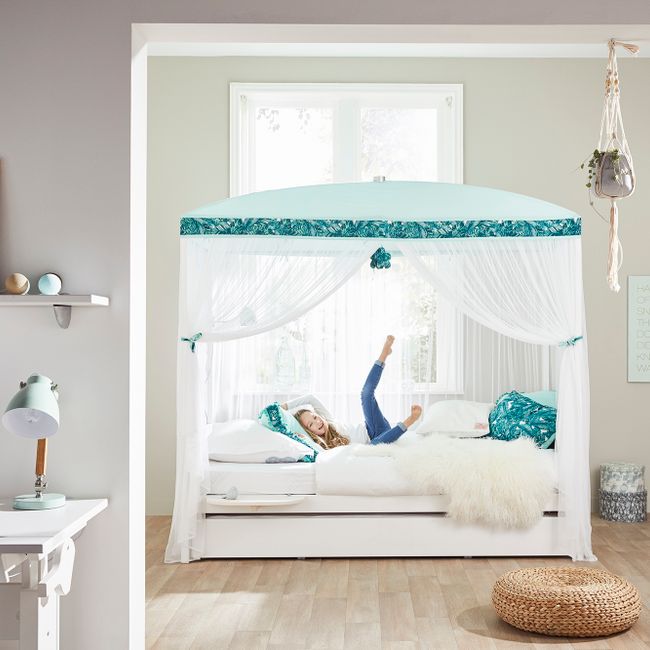 Hemelbed met rolbodem - kleur: Wit gelakt