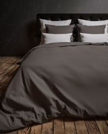 Dekbedovertrek UNI STRIPE - Dark gull grey HKT US260DG