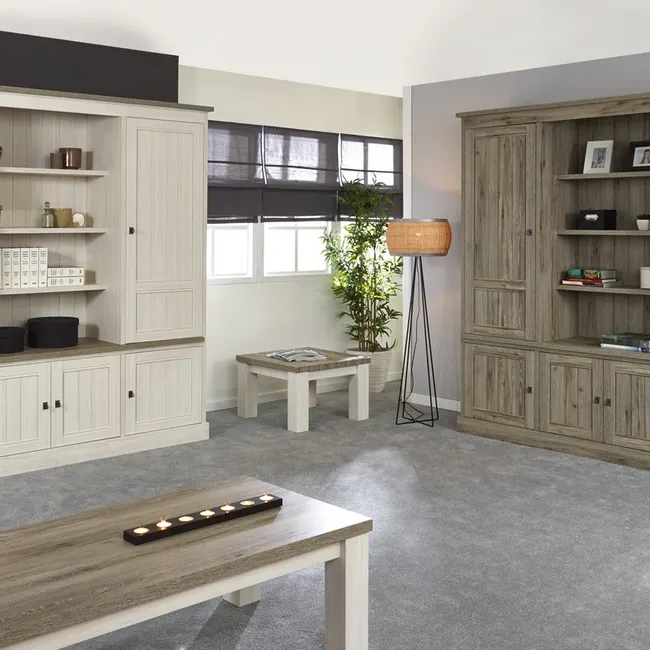 Wandkast YORK - Lariks & Crystal oak beige