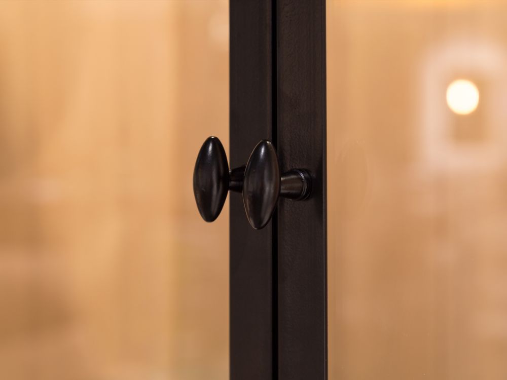 Vitrine BRIGHTON incl. led - Black matte/naturel FDF BR VIT4DLEDZW