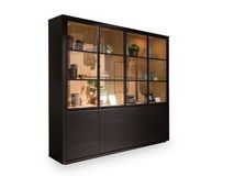 Vitrine ZEN incl. led - Black matte/smoked oak FDF-15-000270