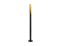Vloerlamp BARBOTTO - Zwart/goud, gemaakt van aluminium, met geïntegreerde LED strip.