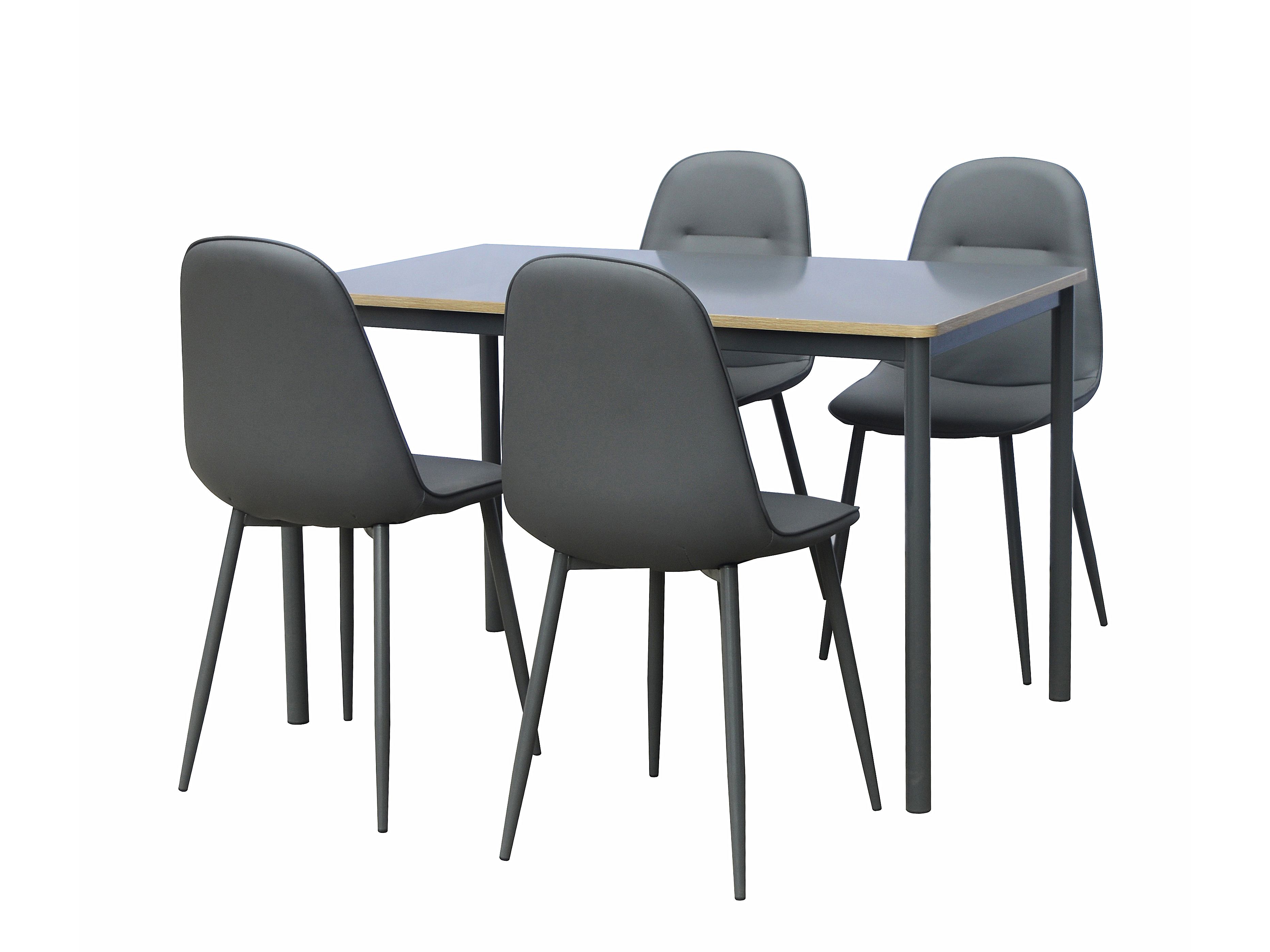 Tafel Met 4 Stoelen Toulouse Grijs Deba Meubelen