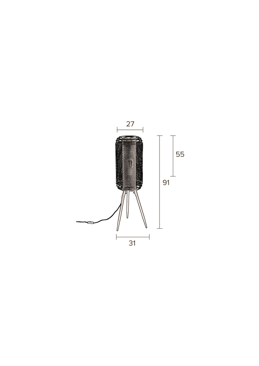Vloerlamp ARCHER large - Zwart ZVR 5100084