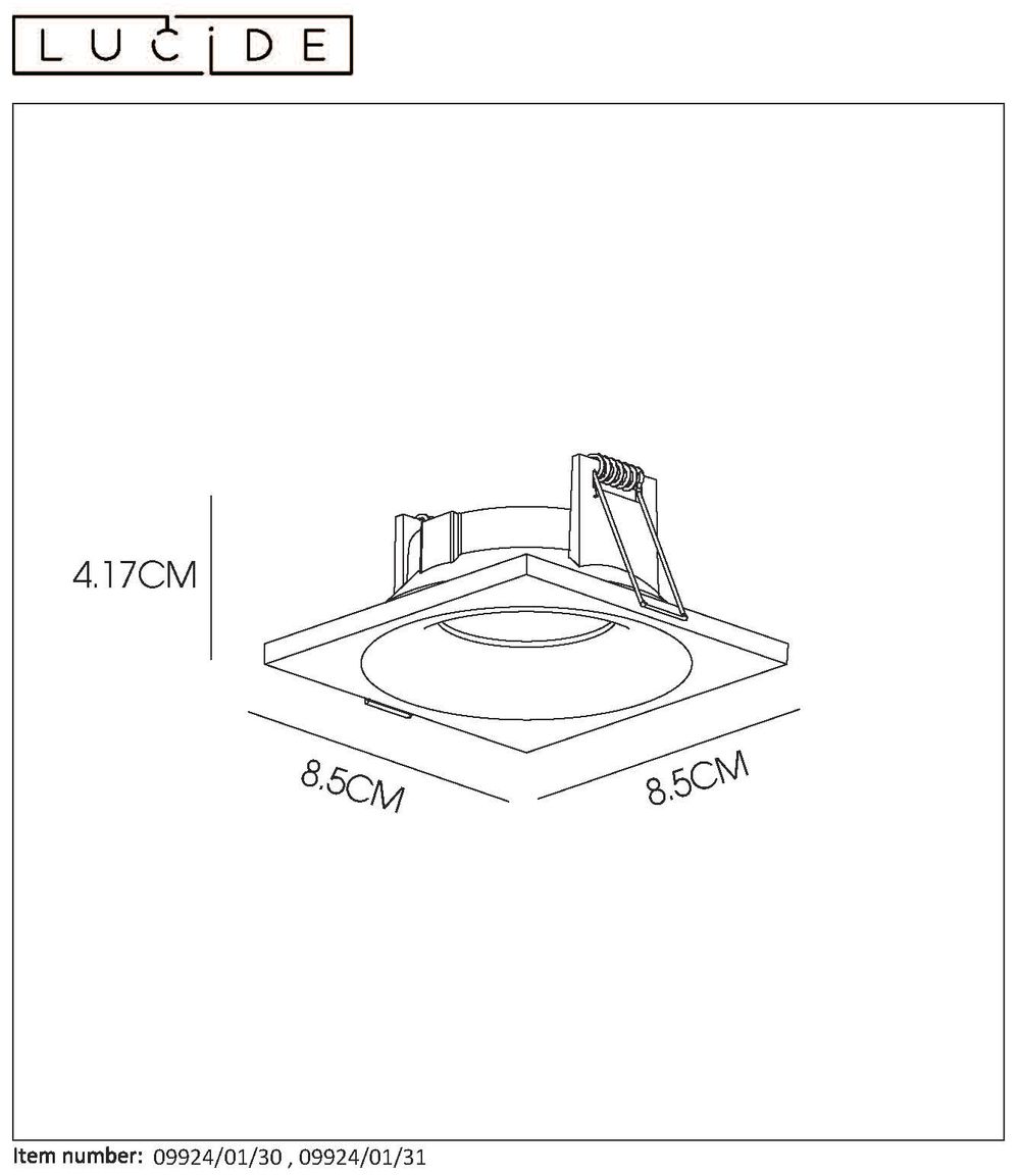 Vierkante inbouwspot ZIVA - Wit LCD099240130