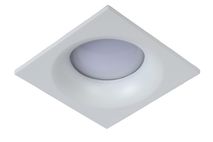 Witte vierkante aluminium inbouwspot ZIVA met ronde lichtbron.