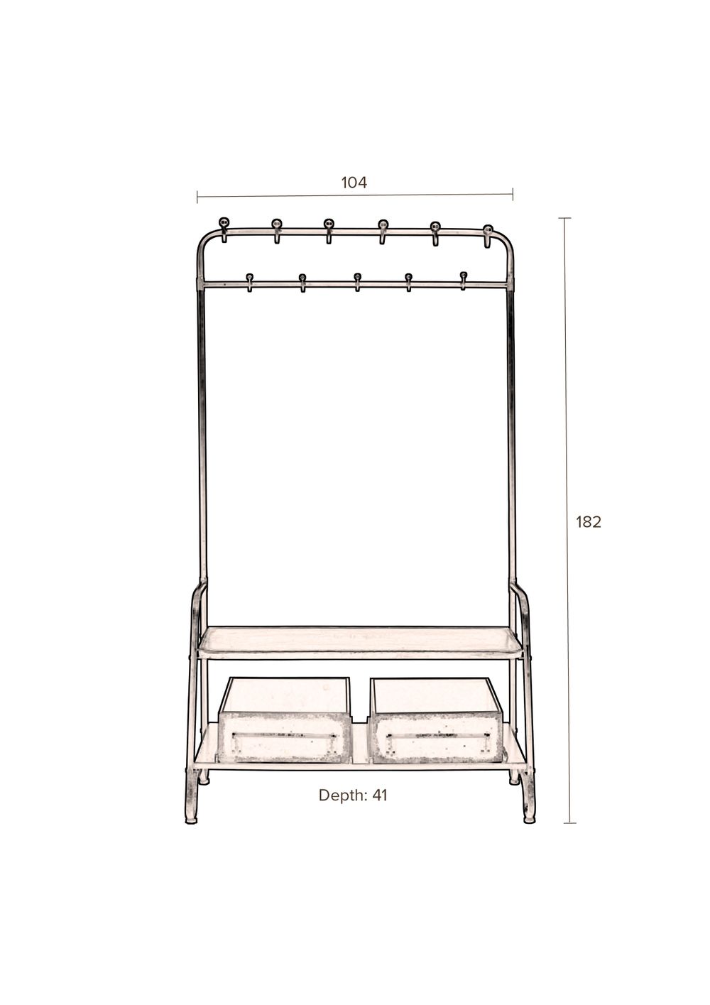 Kapstok LUCIUS - Zwart ZVR 7100009