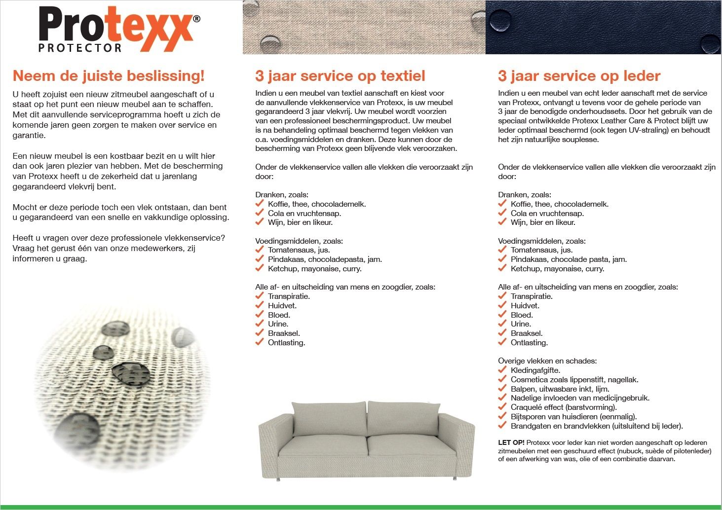 Protexx lederkit | 5/7 zitplaatsen | 3 jaar vlekke