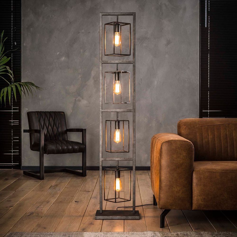 Vloerlamp CUBIC TOWER - Oud zilver ZLS 7237-29