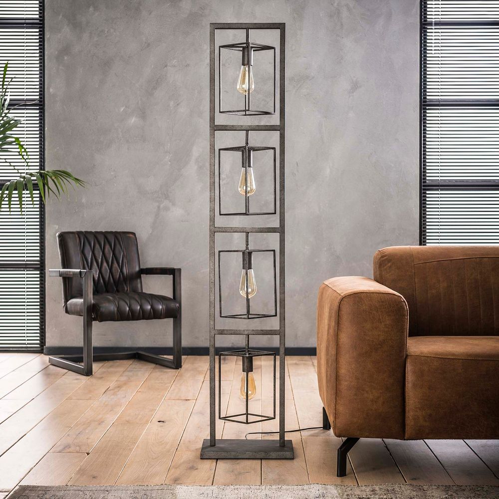 Vloerlamp CUBIC TOWER - Oud zilver ZLS 7237-29