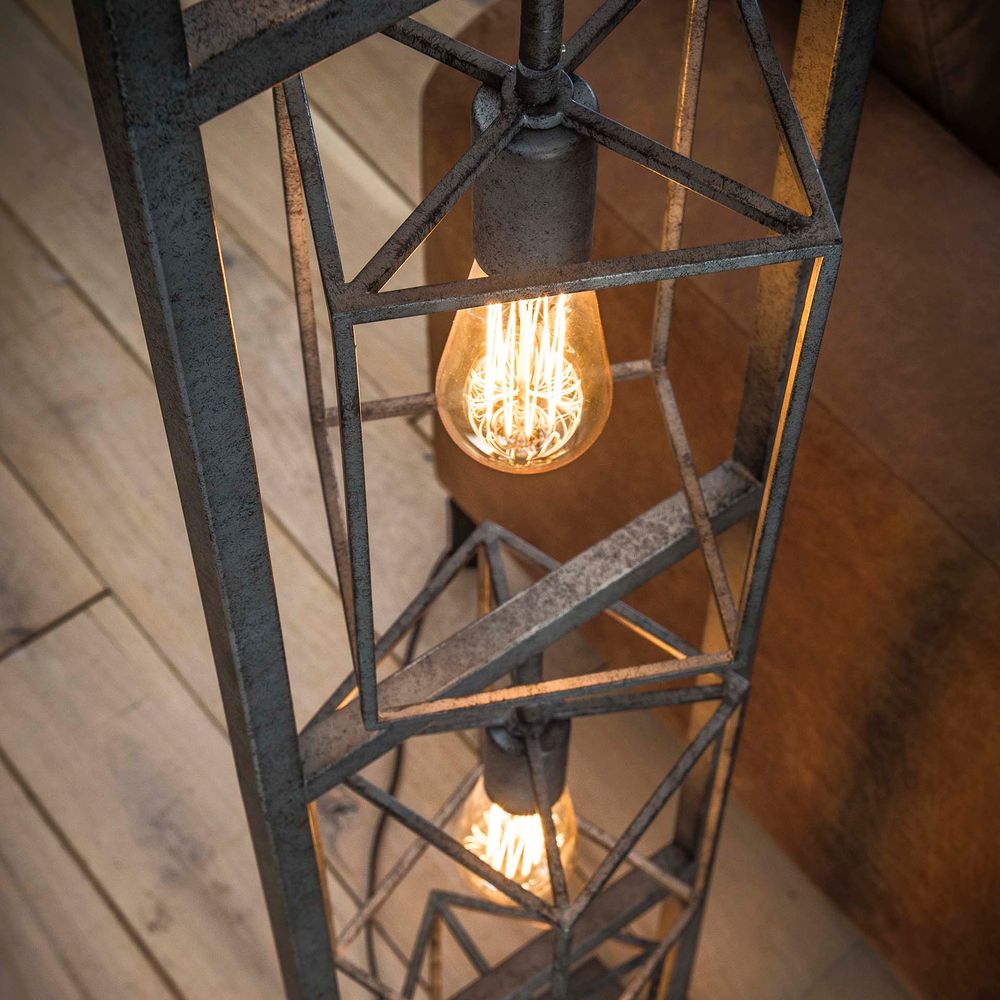 Vloerlamp CUBIC TOWER - Oud zilver ZLS 7237-29