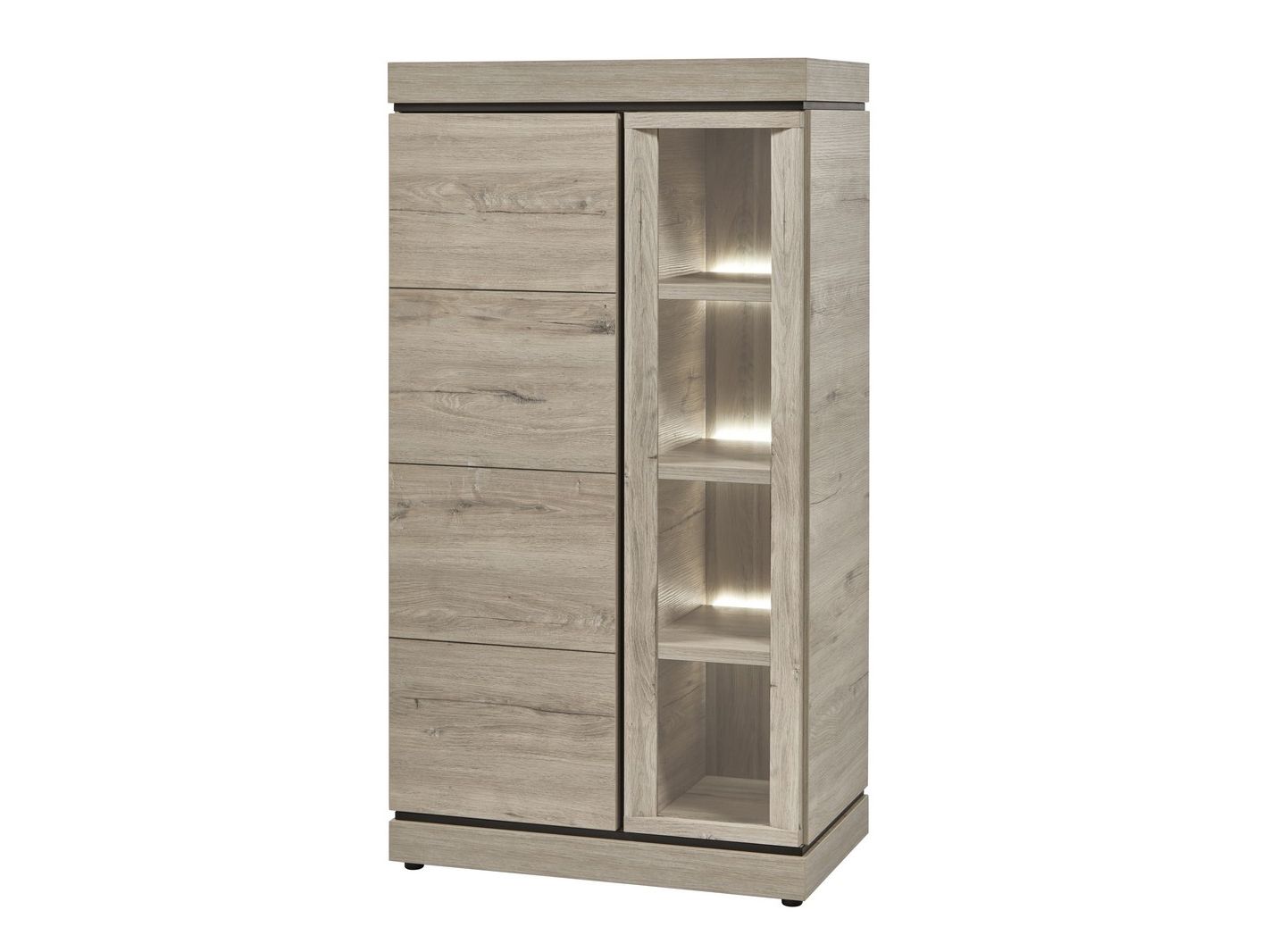 Vitrinekast BELLUNO - Millenium Oak Light Grey EVA-26-000007