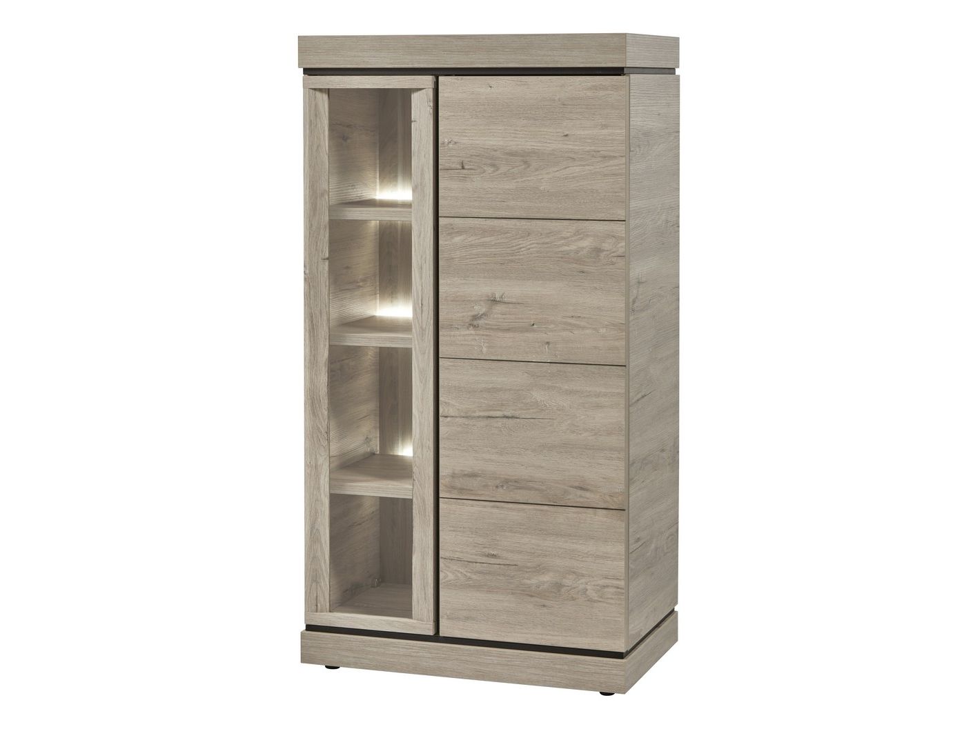 Vitrinekast BELLUNO - Millenium Oak Light Grey EVA-26-000008