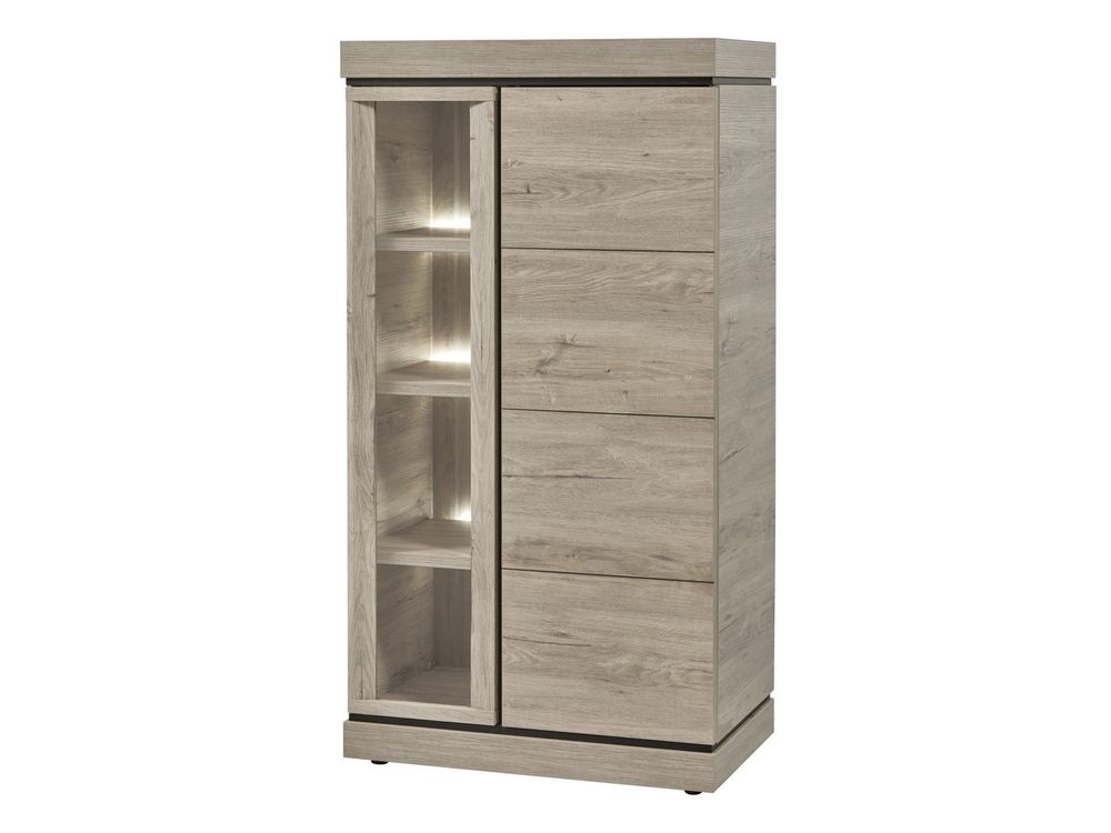 Vitrinekast BELLUNO - Millenium Oak Light Grey EVA-26-000008