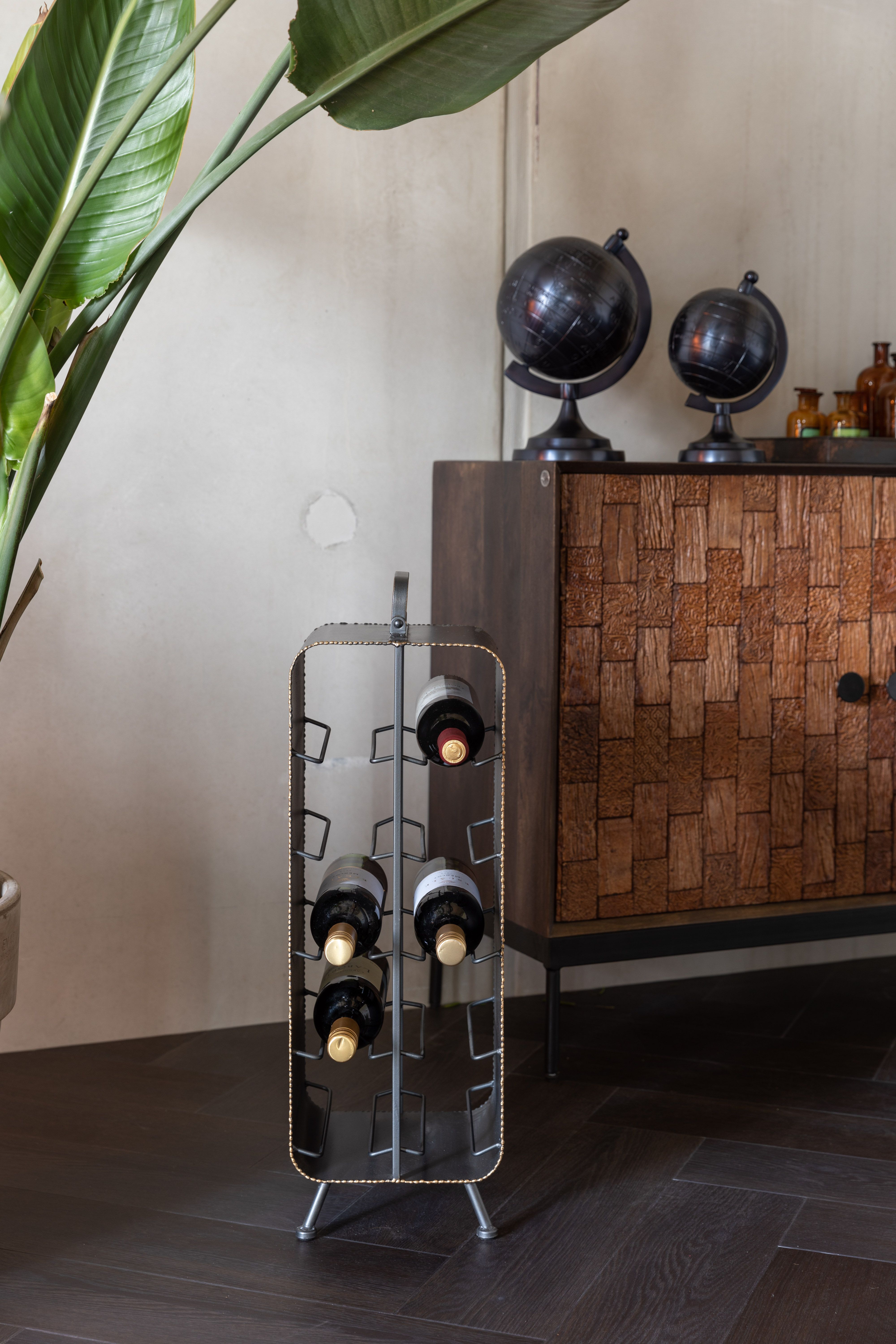 Wijnrek STALWART - Grijs/Goud