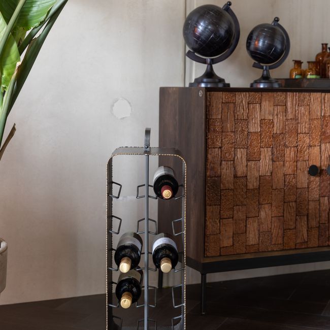 Wijnrek STALWART - Grijs/Goud