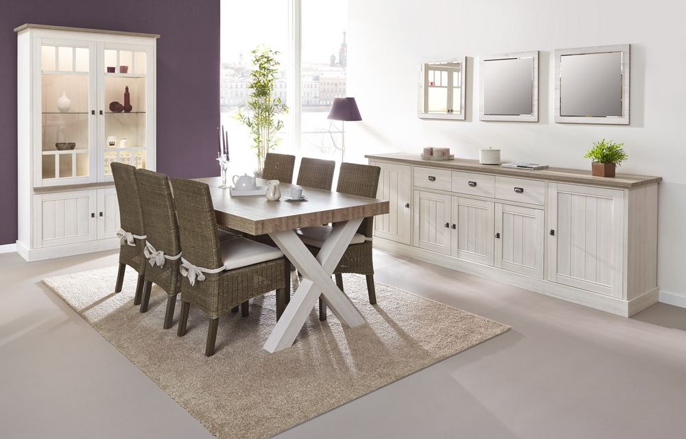Eetkamertafel YORK cross poten - Lariks & Crys MBR YO T17X