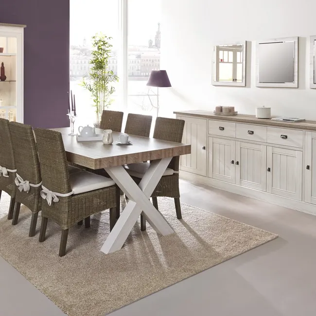Eetkamertafel YORK - Lariks & Crystal Oak Beig