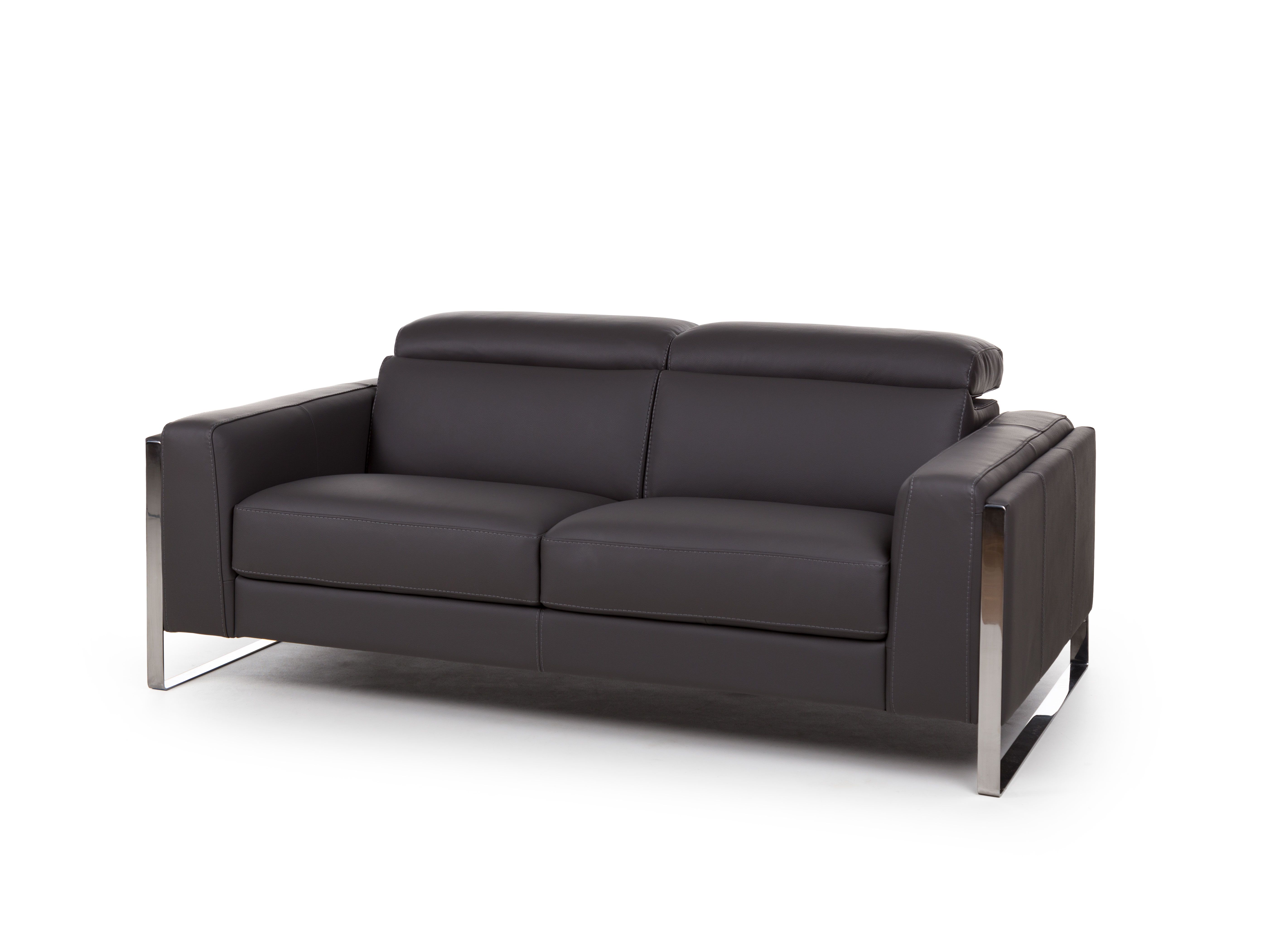 2-zit zetel PIER - Leder donkergrijs CAL-106-000078-GS327