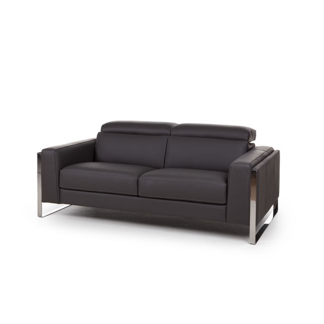 2-zit zetel PIER - Leder donkergrijs