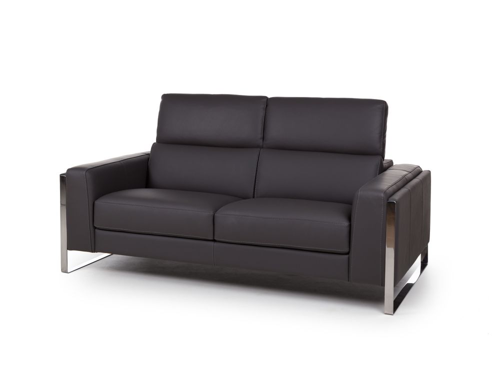 2-zit zetel PIER - Leder donkergrijs CAL-106-000078-GS327