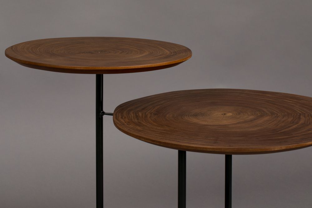 Bijzettafel MATHISON - Walnoot/Zwart ZVR 2300173