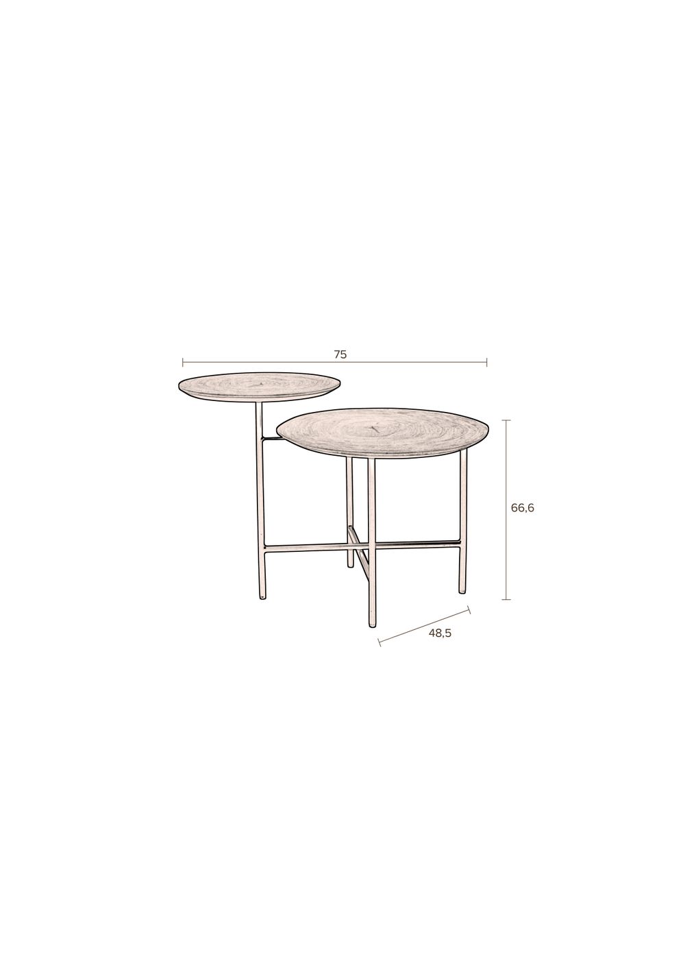 Bijzettafel MATHISON - Walnoot/Zwart ZVR 2300173