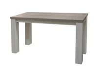 Wandtafel YORK, gemaakt van lariks- en Crystal Oak Beige hout, met twee kleuren.