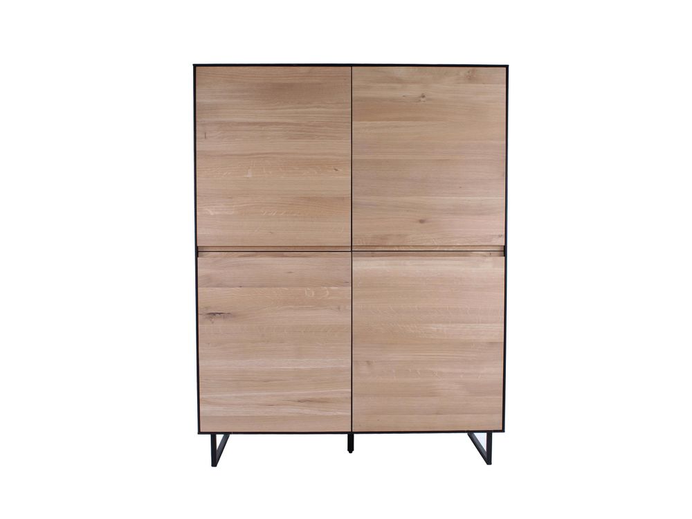 Wandkast ALEXI - Zwart/naturel VDC AX BK4D