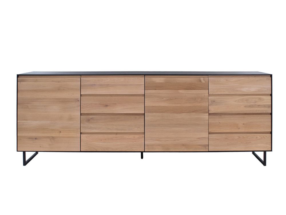 Dressoir ALEXI - Zwart/naturel VDC AX DRHDLDL