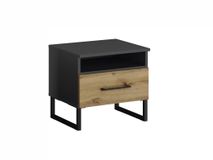 Nachttafel BUTTE - Wotan Eik/Metallic Grijs RCH BU NT