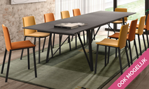 Uitschuifbare Eetkamertafel WACKO - Naturel/Zwart PFT-221-000005-MHA84