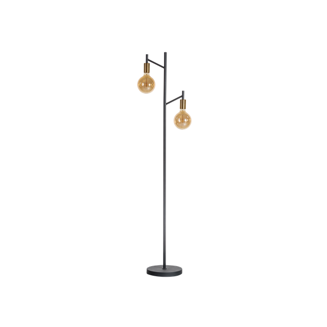 Vloerlamp TREE - Zwart/goud