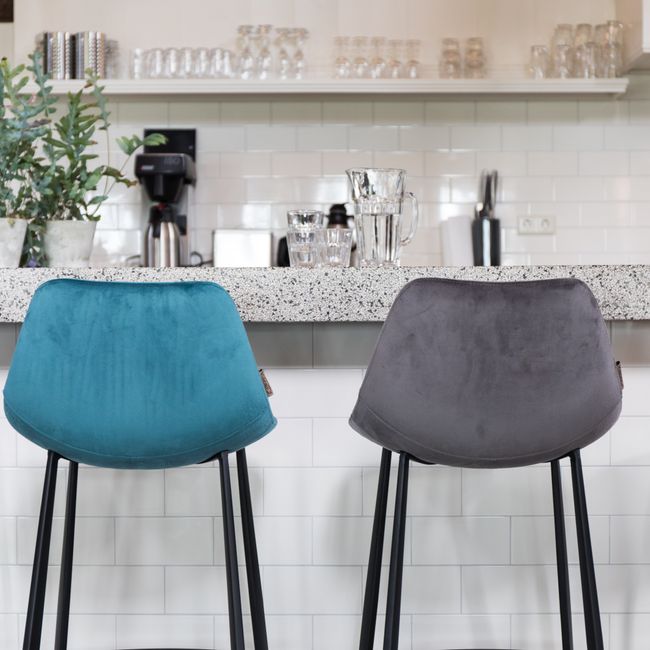 Barstoel FRANKY - Velvet petrol