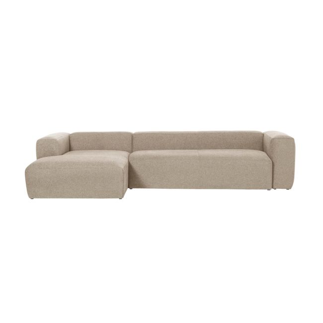 3-zit met chaise longue links BLOK - Beige