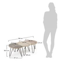 Set van 3 bijzettafels HOSS - Mangohout KAV AA0894M46